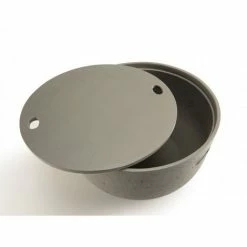 MACABANE HANS - Table Basse De Jardin Ronde 58x58 Cm Béton - Anthracite -MACABANE Elegant store 15556939 3