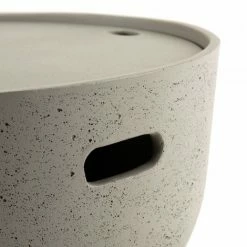 MACABANE HANS - Table Basse De Jardin Ronde 58x58 Cm Béton - Anthracite -MACABANE Elegant store 15556939 4