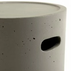 MACABANE HANS - Table D'appoint De Jardin Ronde 40x40 Cm Béton - Anthracite -MACABANE Elegant store 15556942 3