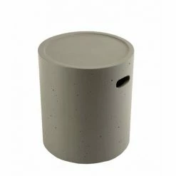 MACABANE HANS - Table D'appoint De Jardin Ronde 40x40 Cm Béton - Anthracite -MACABANE Elegant store 15556942 4