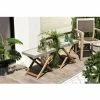 MACABANE HANS - Set De 2 Tables Basses Pliantes De Jardin En Résine Effet Béton Et Pieds Croisés Acacia - Anthracite -MACABANE Elegant store 15556947 1