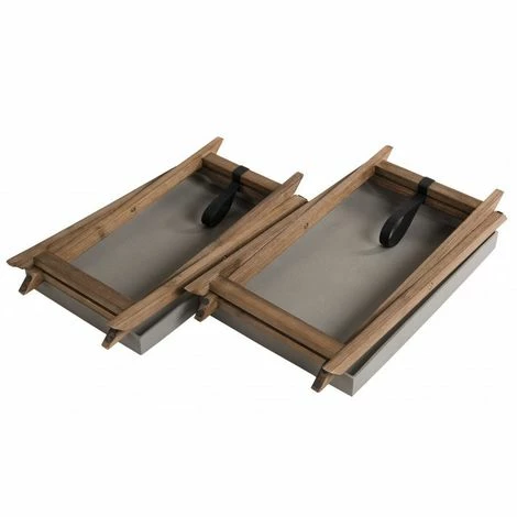 MACABANE HANS - Set De 2 Tables Basses Pliantes De Jardin En Résine Effet Béton Et Pieds Croisés Acacia - Anthracite 7 MACABANE HANS - Set De 2 Tables Basses Pliantes De Jardin En Résine Effet Béton Et Pieds Croisés Acacia - Anthracite – Image 5