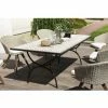 MACABANE VICTOIRE - Table De Jardin 6/8 Personnes Rectangulaire 203x102 Cm Carreaux De Ciment Pieds Noirs Arc Métal - Multicouleurs -MACABANE Elegant store 15556983 1