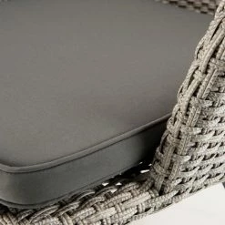 MACABANE VICTOIRE - Chaise De Jardin En Rotin Synthétique Gris Avec Coussin Gris Pieds Noirs En Métal - Gris -MACABANE Elegant store 15557012 5