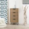 MACABANE EDITH - Chiffonnier Bois Naturel 4 Tiroirs Pieds épingles Métal Noir - Marron 2 MACABANE EDITH - Chiffonnier Bois Naturel 4 Tiroirs Pieds épingles Métal Noir - Marron -MACABANE Elegant store 17783620 1