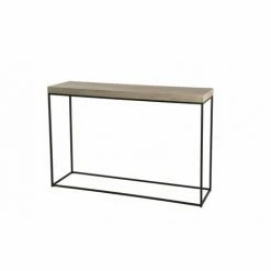 MACABANE FLEUR - Console Rectangle Pieds Droits Métal - Naturel -MACABANE Elegant store 17783626 3