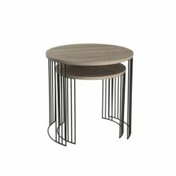 MACABANE FLEUR - Set De 2 Guéridons Pieds Métal - Naturel 8 MACABANE FLEUR - Set De 2 Guéridons Pieds Métal - Naturel -MACABANE Elegant store 17783627 3