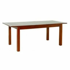 MACABANE EDEN - Table à Manger Rectangulaire Marron Rallonge 160/200cm Bois Mindi - Chocolat -MACABANE Elegant store 17783637 3