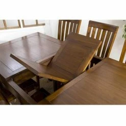 MACABANE EDEN - Table à Manger Rectangulaire Marron Rallonge 160/200cm Bois Mindi - Chocolat -MACABANE Elegant store 17783637 4