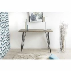 MACABANE FLEUR - Console Rectangulaire Pieds Métal Scandi - Naturel