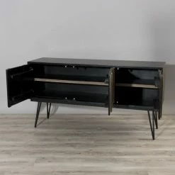 MACABANE AMBROISE - Buffet 3 Portes Bois Acacia Pieds Métal - Multicolore -MACABANE Elegant store 17783650 5