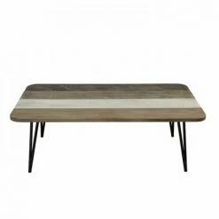 MACABANE AMBROISE - Table Basse Rectangulaire 120x70cm Bois Acacia Pieds Métal Noir - Multicolore -MACABANE Elegant store 17783660 4