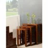 MACABANE EDEN - Set De 3 Tables Gigognes Rectangulaires Marrons Bois Mindi - Chocolat -MACABANE Elegant store 17783665 1