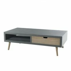MACABANE MARTIN - Table Basse Grise 1 Niche 2 Tiroirs Beiges Bois Pin - Gris Béton 6 MACABANE MARTIN - Table Basse Grise 1 Niche 2 Tiroirs Beiges Bois Pin - Gris Béton -MACABANE Elegant store 17783713 2
