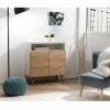 MACABANE ISIDORE - Buffet 2 Portes Bois Clair Et Blanc - Miel & Blanc -MACABANE Elegant store 17783730 1