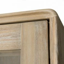 MACABANE AGATHE - Bibliothèque 2 Portes Vitrées 4 Tiroirs Bois Chêne Et Métal Noir - Chêne Clair Cérusé Et Noir -MACABANE Elegant store 17783742 5