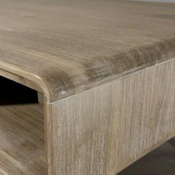 MACABANE AGATHE - Table Basse 2 Tiroirs 2 Niches Bois Chêne Et Métal Noir - Chêne Clair Cérusé Et Noir -MACABANE Elegant store 17783743 5