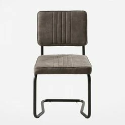 MACABANE ESTELLE - Lot De 2 Chaises Tissu Taupe Pieds Métal Noir - Taupe 11 MACABANE ESTELLE - Lot De 2 Chaises Tissu Taupe Pieds Métal Noir - Taupe -MACABANE Elegant store 17783755 5