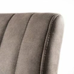 MACABANE ESTELLE - Lot De 2 Fauteuils Tissu Taupe Pieds Métal Noir - Taupe -MACABANE Elegant store 17783758 4