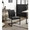 MACABANE ESTELLE - Lot De 2 Fauteuils Tissu Gris Anthracite Pieds Métal Noir - Gris Anthracite -MACABANE Elegant store 17783760 1