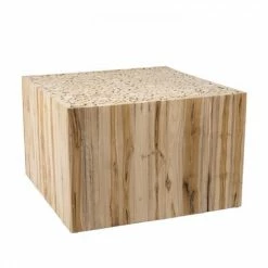 MACABANE LALY - Table Basse Carrée 70x70cm Bois Naturel Branches Teck - Bois Naturel -MACABANE Elegant store 17783817 2