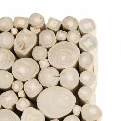 MACABANE LALY - Table D'appoint Carrée 35x35cm Bois Naturel Petites Branches Teck - Bois Naturel -MACABANE Elegant store 17783822 4