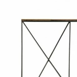 MACABANE MADISON - Table D'appoint Carrée Bois Plateau Teck Recyclé 35x35cm Pied Métal Noir Petit Modèle - Bois Naturel ; Métal Noir 11 MACABANE MADISON - Table D'appoint Carrée Bois Plateau Teck Recyclé 35x35cm Pied Métal Noir Petit Modèle - Bois Naturel ; Métal Noir -MACABANE Elegant store 17783847 5