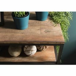 MACABANE ALIDA - Étagère Marron 1 Tiroir Teck Recyclé Acacia Mahogany Et Métal Noir - Brun -MACABANE Elegant store 17783874 5