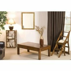 MACABANE EDEN - Étagère Marron 2 Cases 40 Cm Croisillons Bois Mindi - Chocolat -MACABANE Elegant store 17783904 3