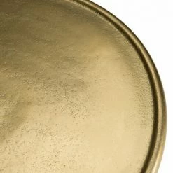 MACABANE JONAS - Table D'appoint Ronde 43x43cm Aluminium Doré Piètement Graphique - Doré -MACABANE Elegant store 17783910 4