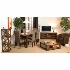 MACABANE EDEN - Étagère Marron 3 Cases 40 Cm Croisillons Bois Mindi - Chocolat -MACABANE Elegant store 17783911 3