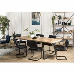 MACABANE CLEMENCE - Table à Manger 220x100cm Bois Et Métal - Naturel