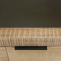 MACABANE CLEMENCE - Buffet 3 Tiroirs 1 Porte Bois Teck Et Pieds Métal - Naturel -MACABANE Elegant store 17783925 3