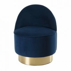 MACABANE ALBANE - Fauteuil Tissu Velours Bleu Marine - Bleu Marine -MACABANE Elegant store 17783940 5