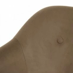 MACABANE ALBANE - Fauteuil Urban Tissu Velours Chamois Pieds évasés Métal - Beige -MACABANE Elegant store 17783946 5