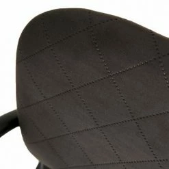 MACABANE ALBANE - Fauteuil Accoudoirs Bois Tissu Velours Taupe Pieds Métal - Taupe -MACABANE Elegant store 17783949 3