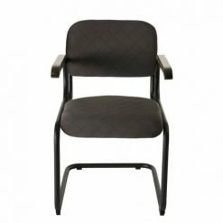 MACABANE ALBANE - Fauteuil Accoudoirs Bois Tissu Velours Taupe Pieds Métal - Taupe -MACABANE Elegant store 17783949 5