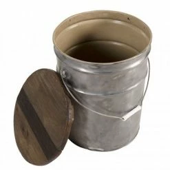 MACABANE NOLAN - Tabouret Rond 33x33cm Bidon Acier Et Bois Recyclé - Esprit Brocante - Bois Naturel 10 MACABANE NOLAN - Tabouret Rond 33x33cm Bidon Acier Et Bois Recyclé - Esprit Brocante - Bois Naturel -MACABANE Elegant store 17783974 4