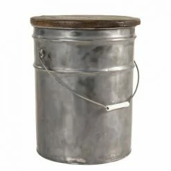 MACABANE NOLAN - Tabouret Rond 33x33cm Bidon Acier Et Bois Recyclé - Esprit Brocante - Bois Naturel 11 MACABANE NOLAN - Tabouret Rond 33x33cm Bidon Acier Et Bois Recyclé - Esprit Brocante - Bois Naturel -MACABANE Elegant store 17783974 5