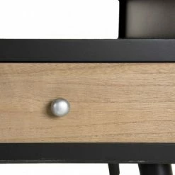 MACABANE ROMAIN - Table Basse Noire 8 Tiroirs Marrons Motifs Pin - Noir Mat -MACABANE Elegant store 17783993 3