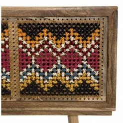 MACABANE IRENE - Console Bois Manguier 160x35cm 2 Portes Coulissantes 1 étagère Ubud - Naturel -MACABANE Elegant store 17784012 4