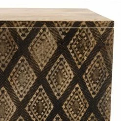 MACABANE IRENE - Tabouret Carré Bois Manguier 40x40cm Ko-Mak - Naturel -MACABANE Elegant store 17784014 4
