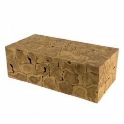 MACABANE SUZY - Table Basse Rectangulaire 120x60cm Bois Teck Nature - Naturel -MACABANE Elegant store 17784028 5