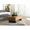 MACABANE SUZY - Table Basse Poutres 120x60cm Bois Suar Pieds Noirs - Naturel -MACABANE Elegant store 17784029 1