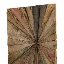 MACABANE SUZY - Décoration Murale Rectangulaire 100x40cm Bois Teck Recyclé Multicolore - Naturel -MACABANE Elegant store 17784032 4