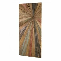 MACABANE SUZY - Décoration Murale Rectangulaire 100x40cm Bois Teck Recyclé Multicolore - Naturel -MACABANE Elegant store 17784032 5