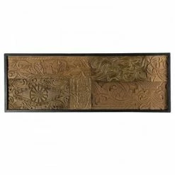 MACABANE SUZY - Décoration Murale Rectangulaire Bois Teck Recyclé Motif Graphique - Naturel -MACABANE Elegant store 17784038 3