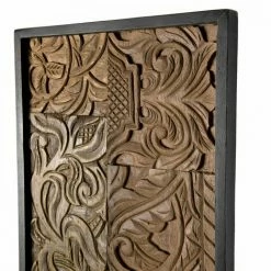 MACABANE SUZY - Décoration Murale Rectangulaire Bois Teck Recyclé Motif Graphique - Naturel -MACABANE Elegant store 17784038 5