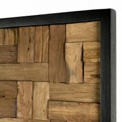 MACABANE SUZY - Décoration Murale Bois Rectangulaire Mosaïque Teck Recyclé Nature - Naturel -MACABANE Elegant store 17784040 3