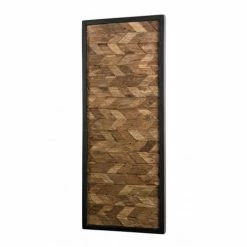 MACABANE SUZY - Décoration Murale Bois Rectangulaire Mozaïc Zig-zag Teck Nature - Naturel -MACABANE Elegant store 17784041 4